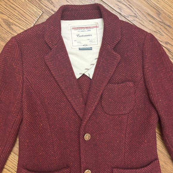 Cartonnier Herringbone Wool Boy Blazer - Picture 6 of 13